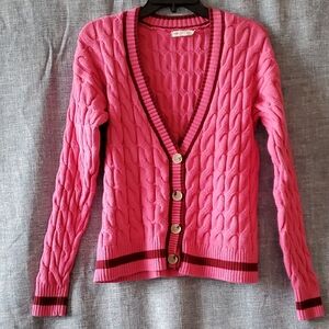 Good American Collegiate Cardigan Sweater Sorority Pink 00/0